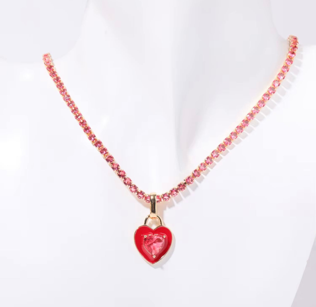 CANDY HEART TENNIS NECKLACE