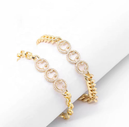 HAPPY FACE CHAIN BRACELET