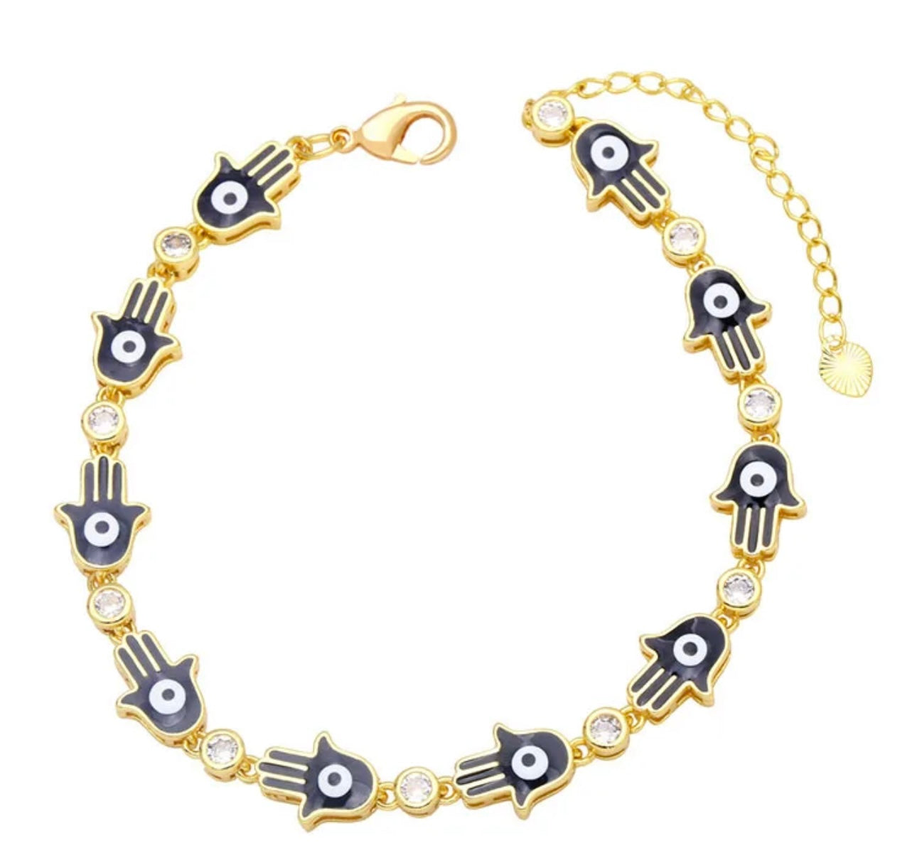 RAINBOW HAMSA EVIL EYE BRACELET