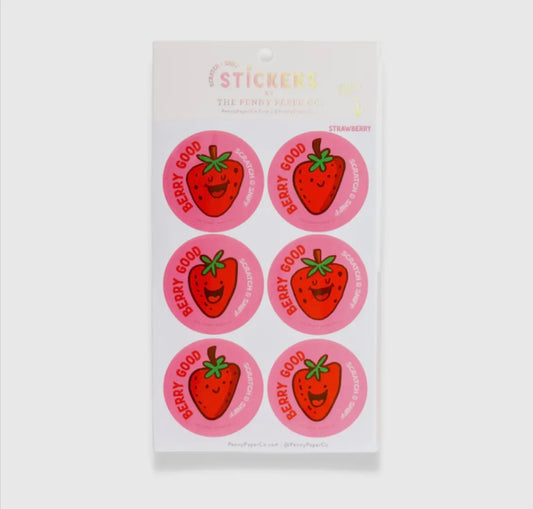 STRAWBERRY SCRATCH & SNIFF STICKERS