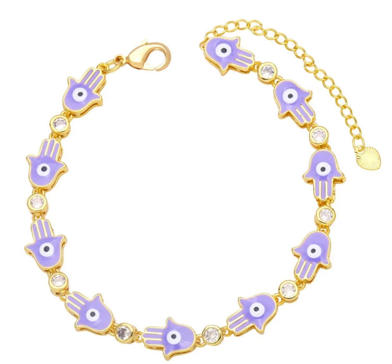 RAINBOW HAMSA EVIL EYE BRACELET