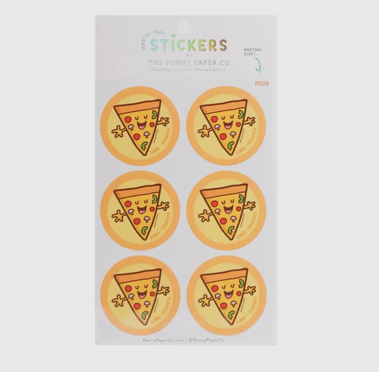 PIZZA SLICE SCRATCH & SNIFF STICKERS