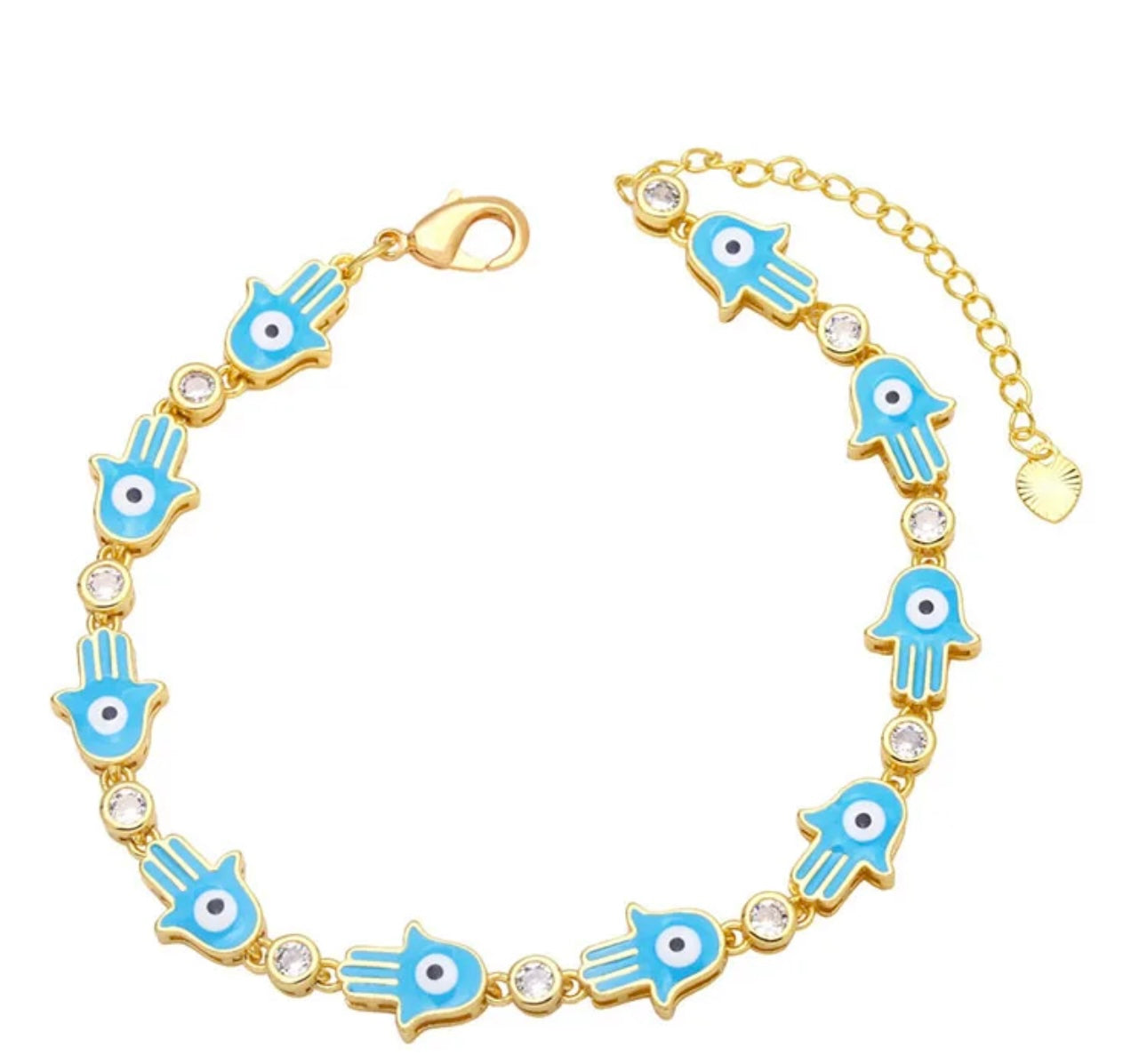 RAINBOW HAMSA EVIL EYE BRACELET