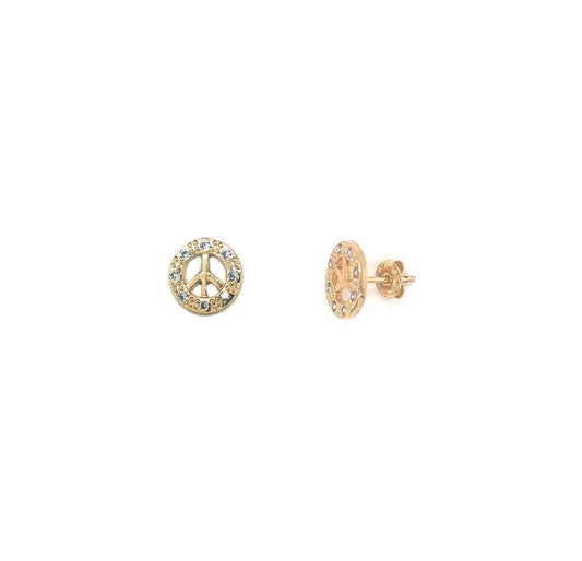 PEACE SIGN STUD EARRINGS