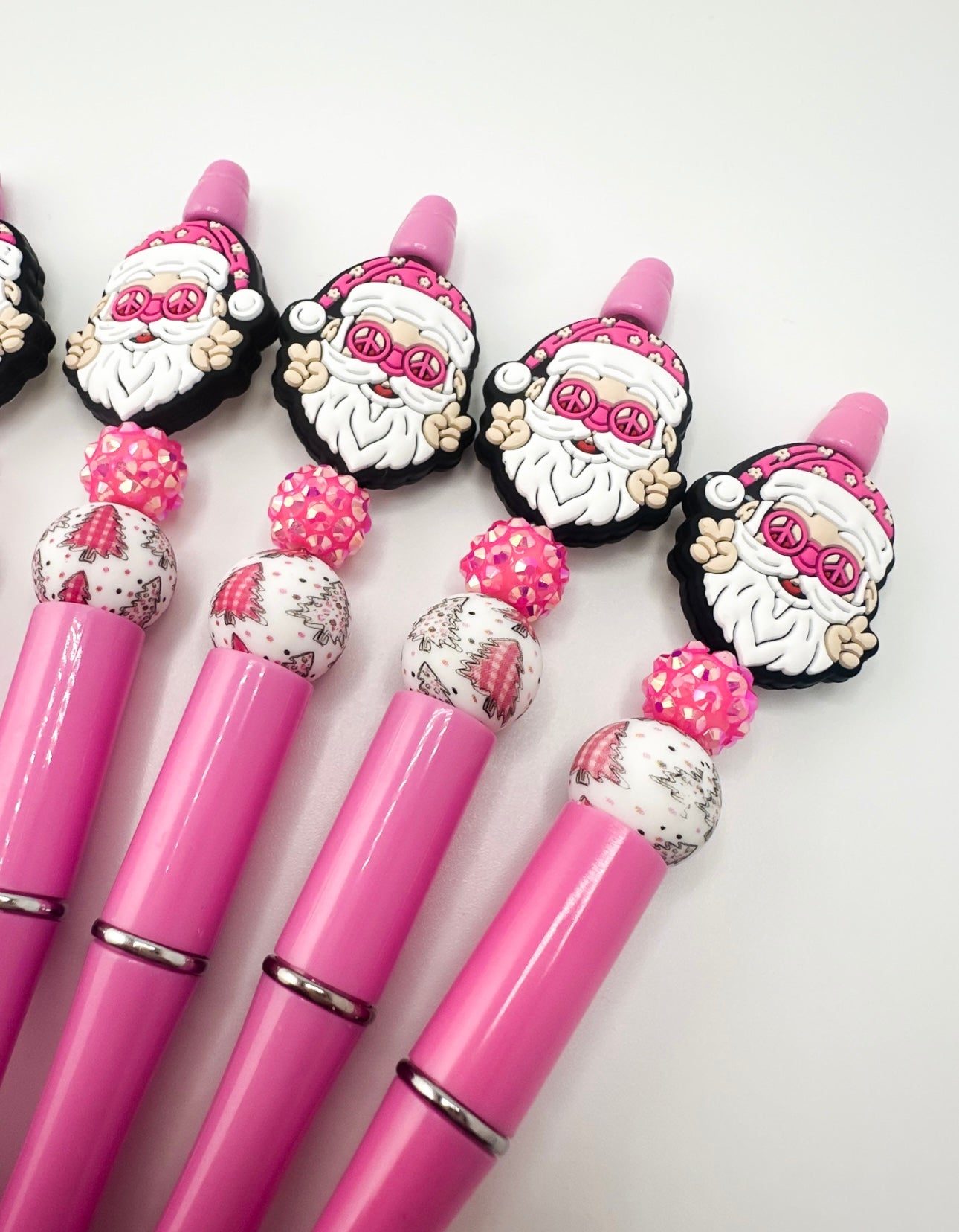 PINK SPARKLE SANTA PENS
