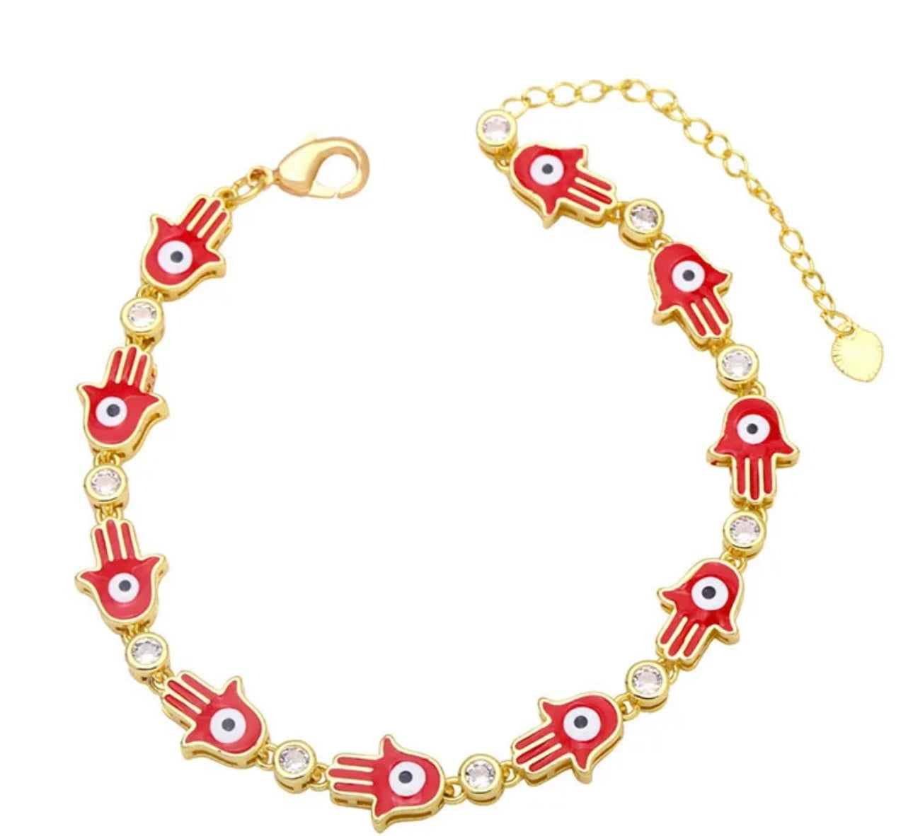 RAINBOW HAMSA EVIL EYE BRACELET