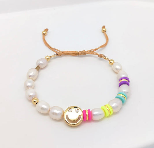 PASTEL HAPPY FACE STACKABLE BRACELET