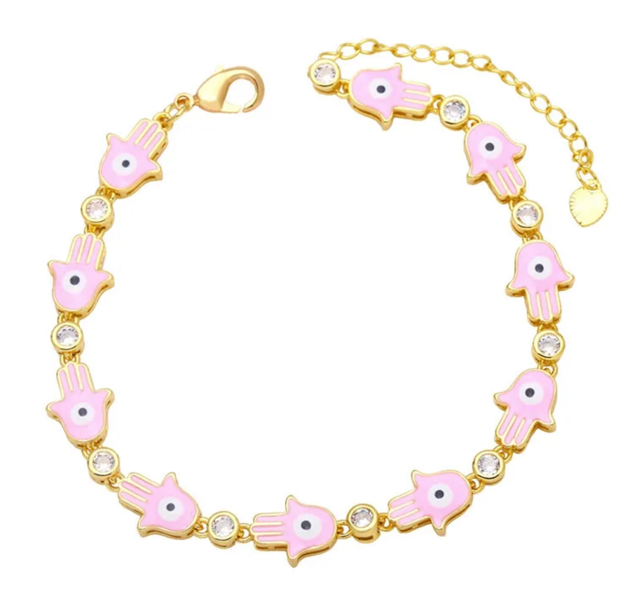 RAINBOW HAMSA EVIL EYE BRACELET