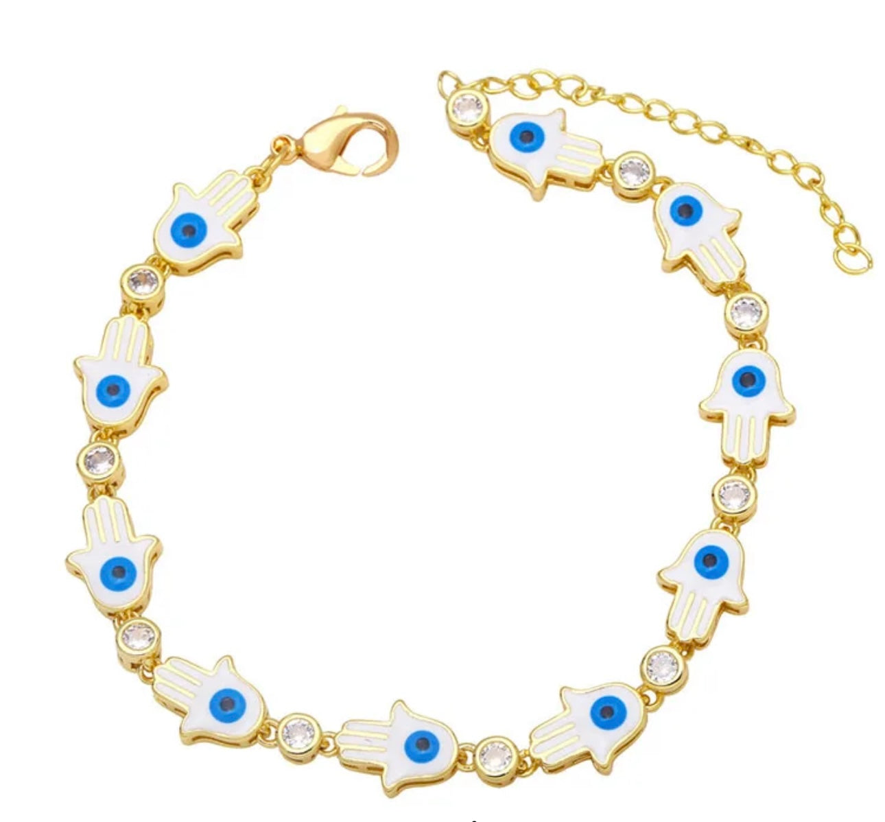 RAINBOW HAMSA EVIL EYE BRACELET