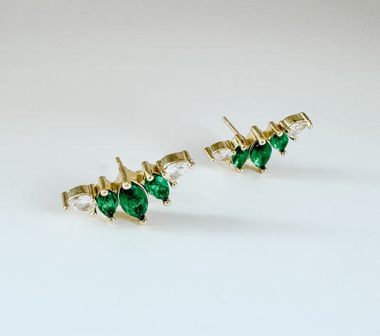 EMERALD & SAPPHIRE STUDS