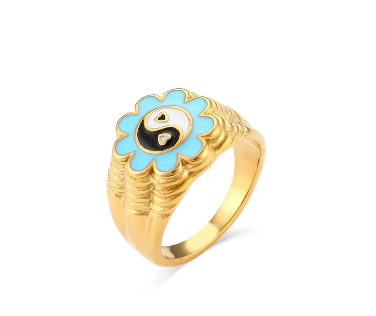 YIN YANG FLOWER RING