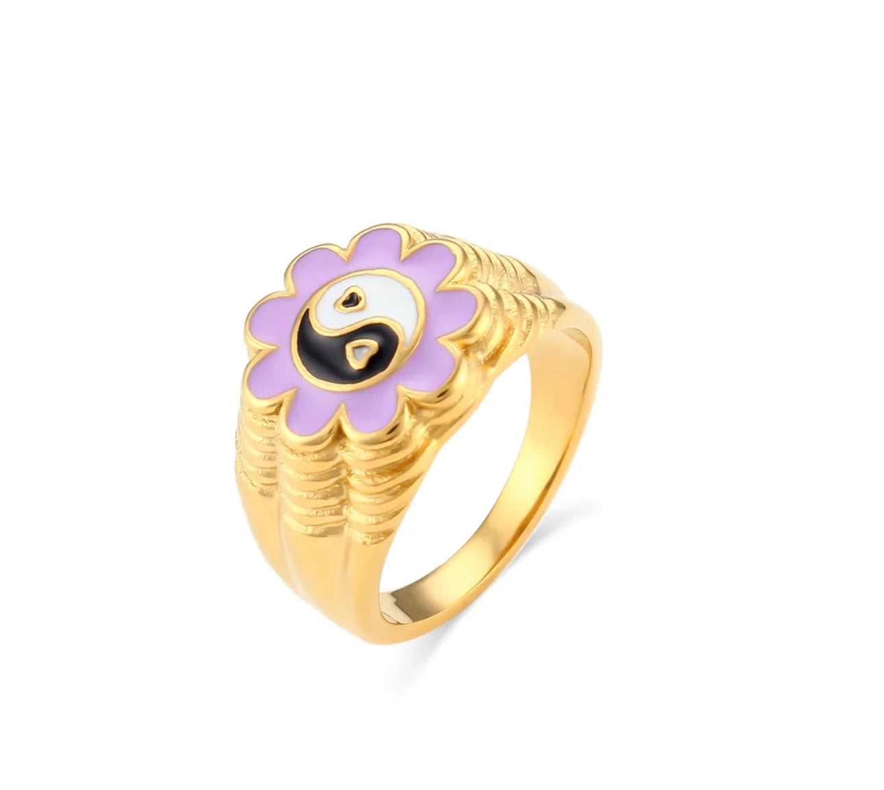 YIN YANG FLOWER RING