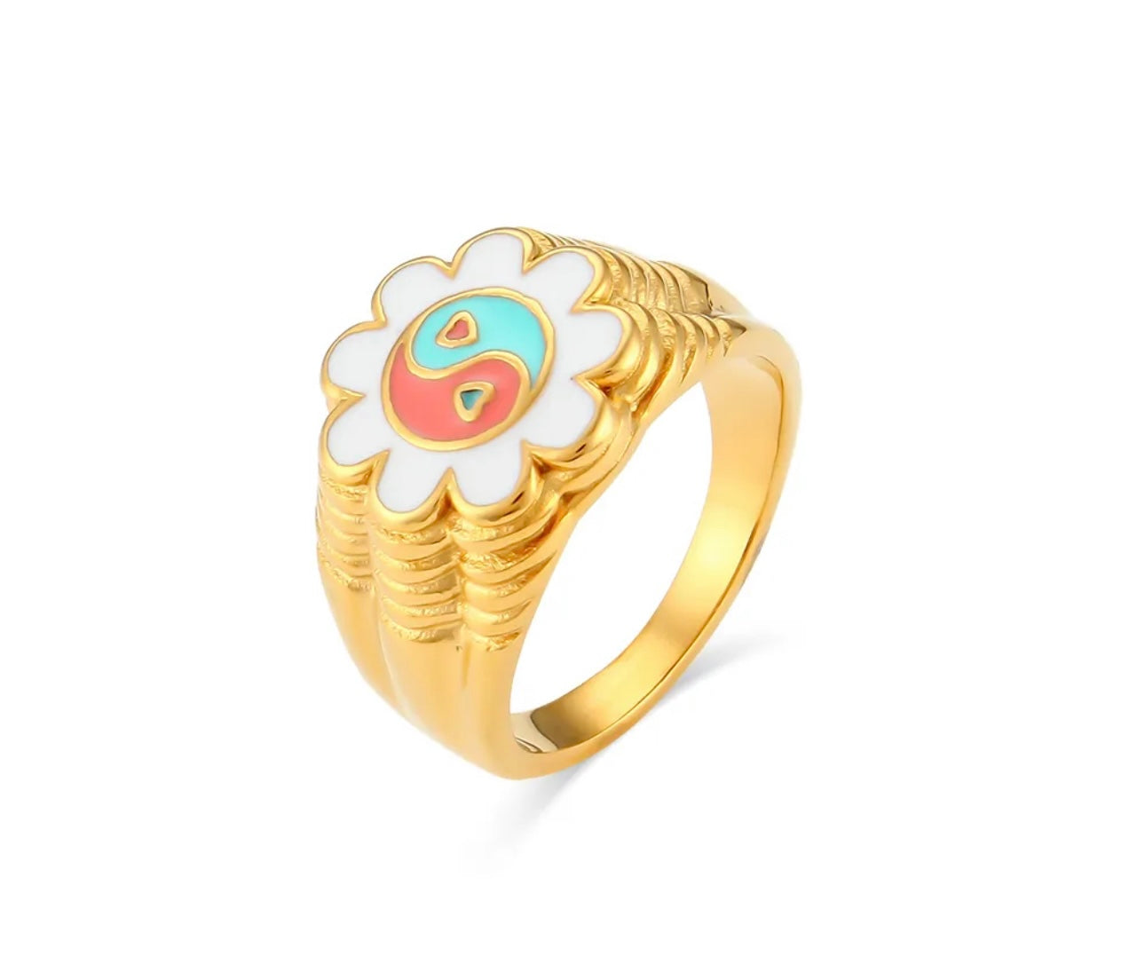 YIN YANG FLOWER RING