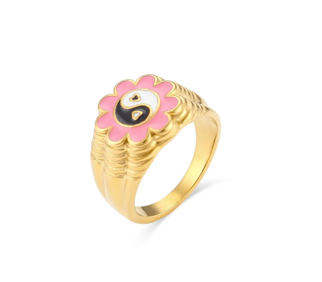 YIN YANG FLOWER RING