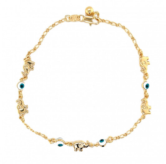 LUCKY ELEPHANT EVIL EYE ANKLET