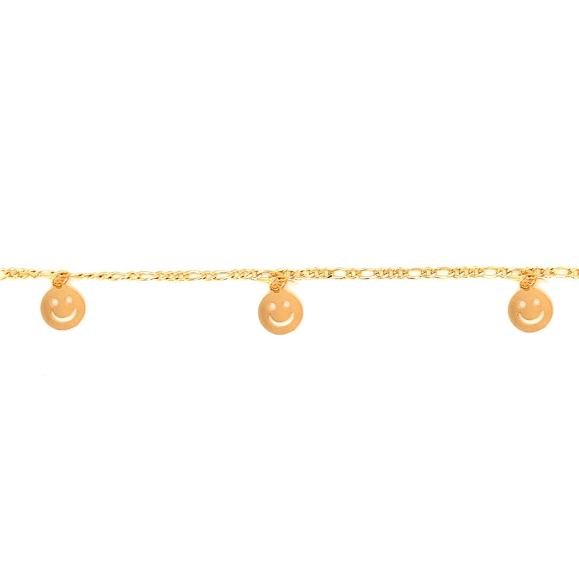 DANGLING HAPPY FACE ANKLET