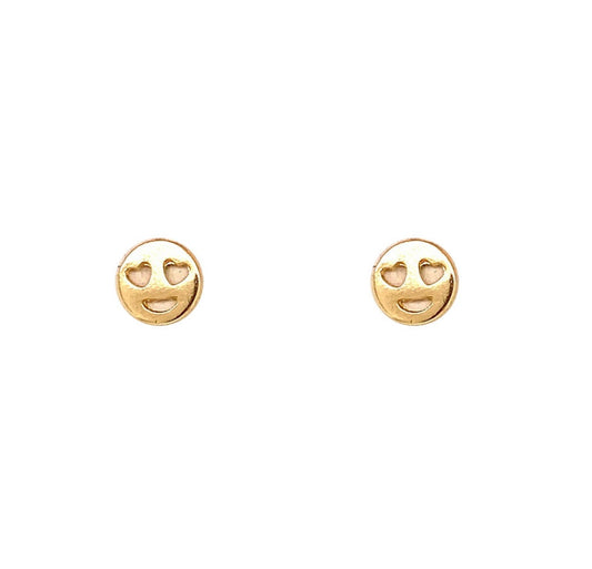 HEART EYE HAPPY FACE STUDS