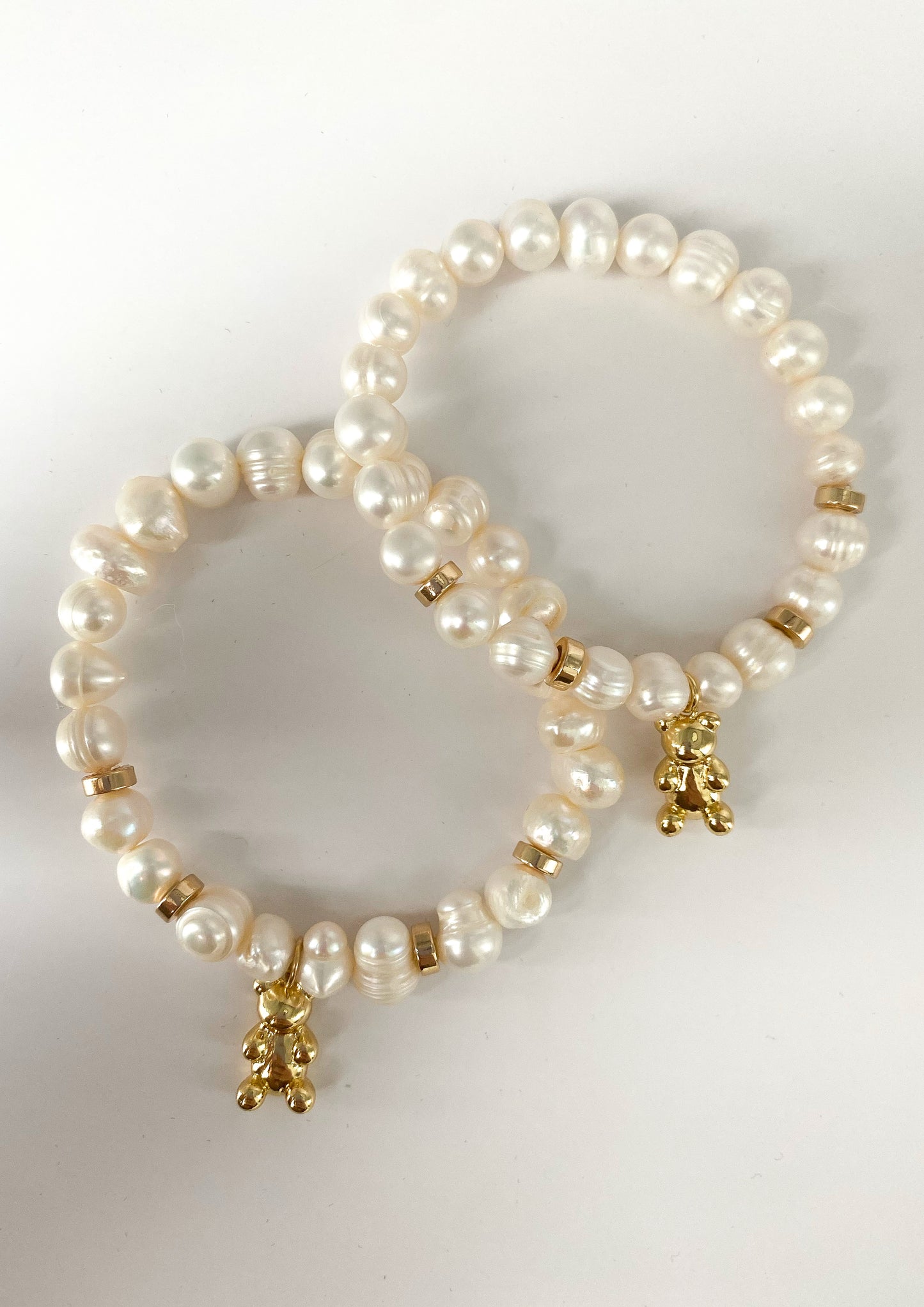 GOLD BEAR PEARL BRACELET