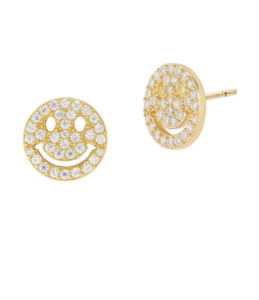 HAPPY FACE STUDS