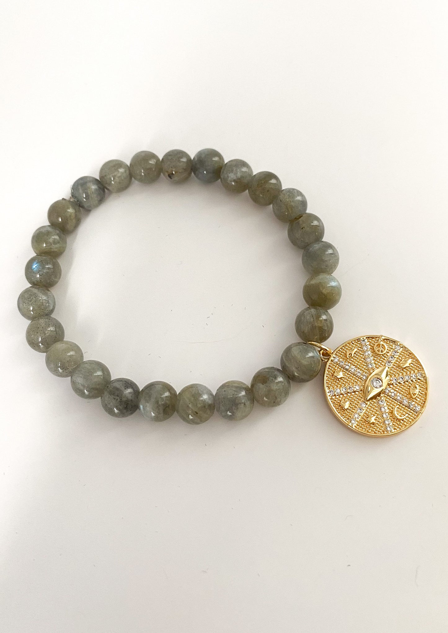 WHEEL OF LUCK LABRADORITE GEMSTONE BRACELET