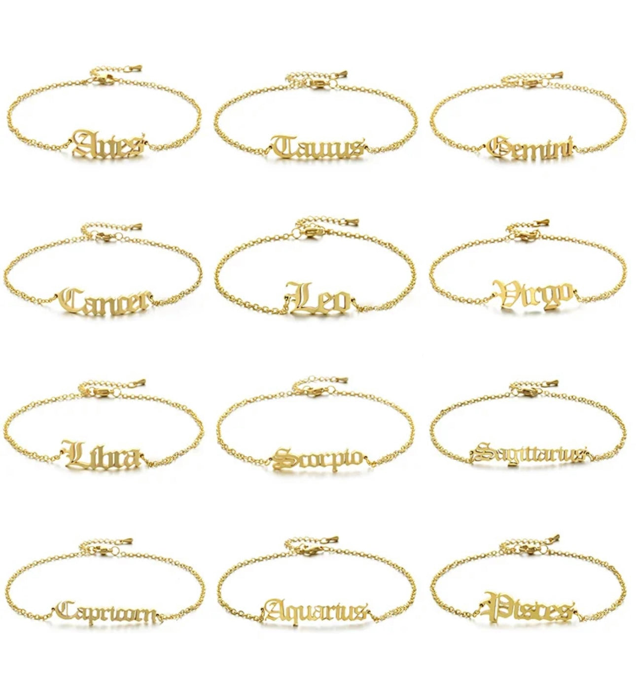 HOROSCOPE ANKLET GOLD PLATED