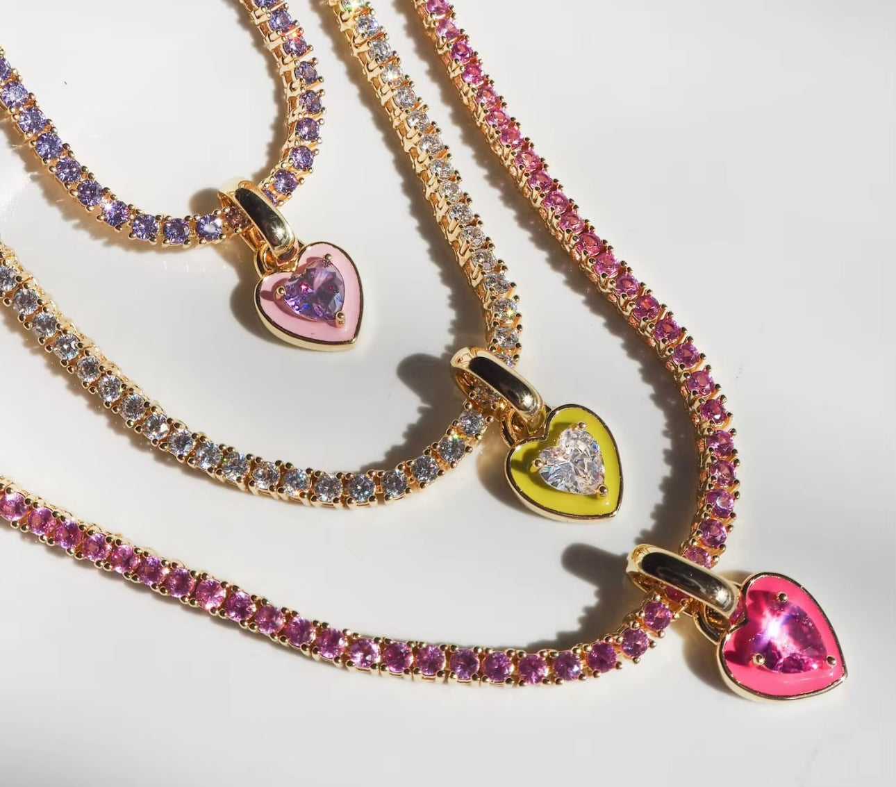 CANDY HEART TENNIS NECKLACE