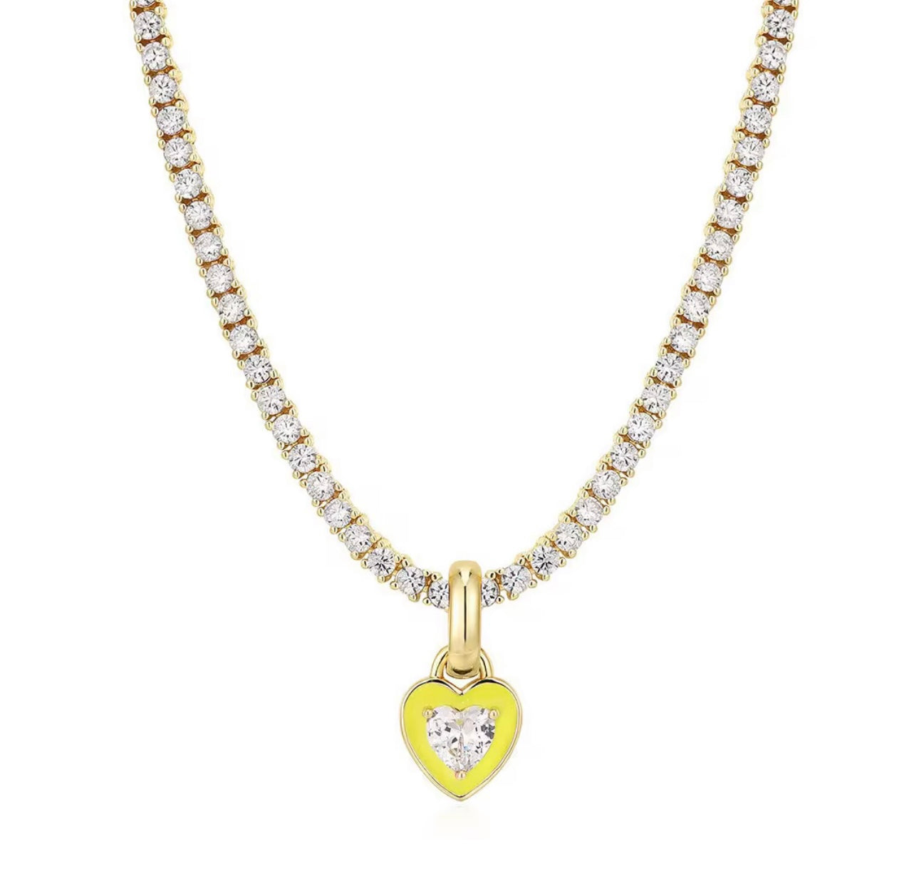 CANDY HEART TENNIS NECKLACE