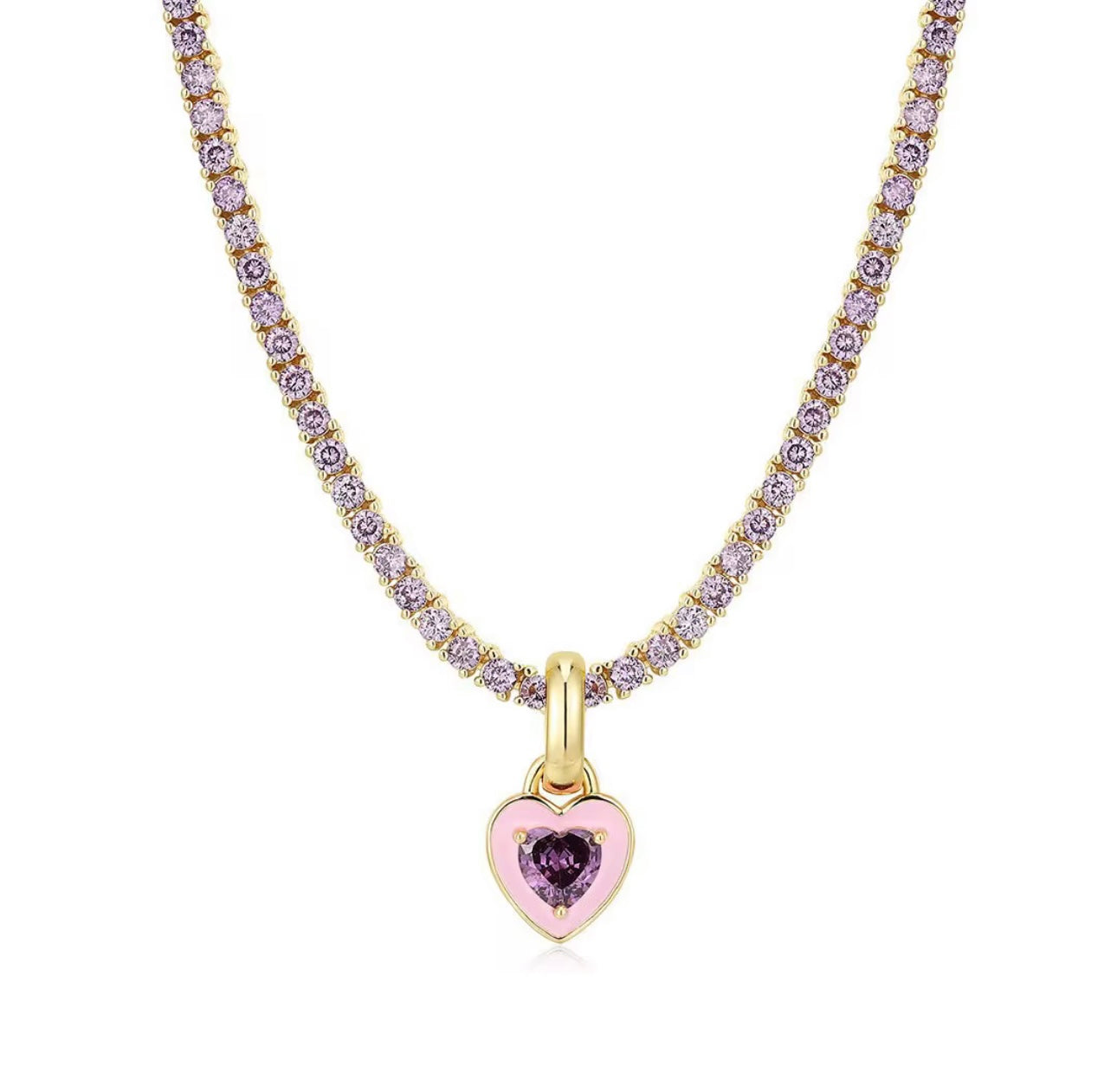 CANDY HEART TENNIS NECKLACE