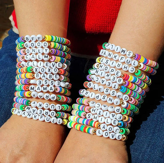 RAINBOW LETTER BRACELETS