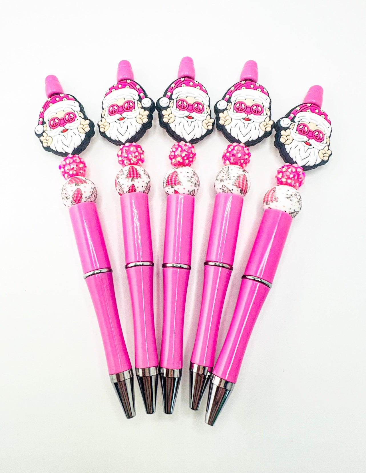 PINK SPARKLE SANTA PENS