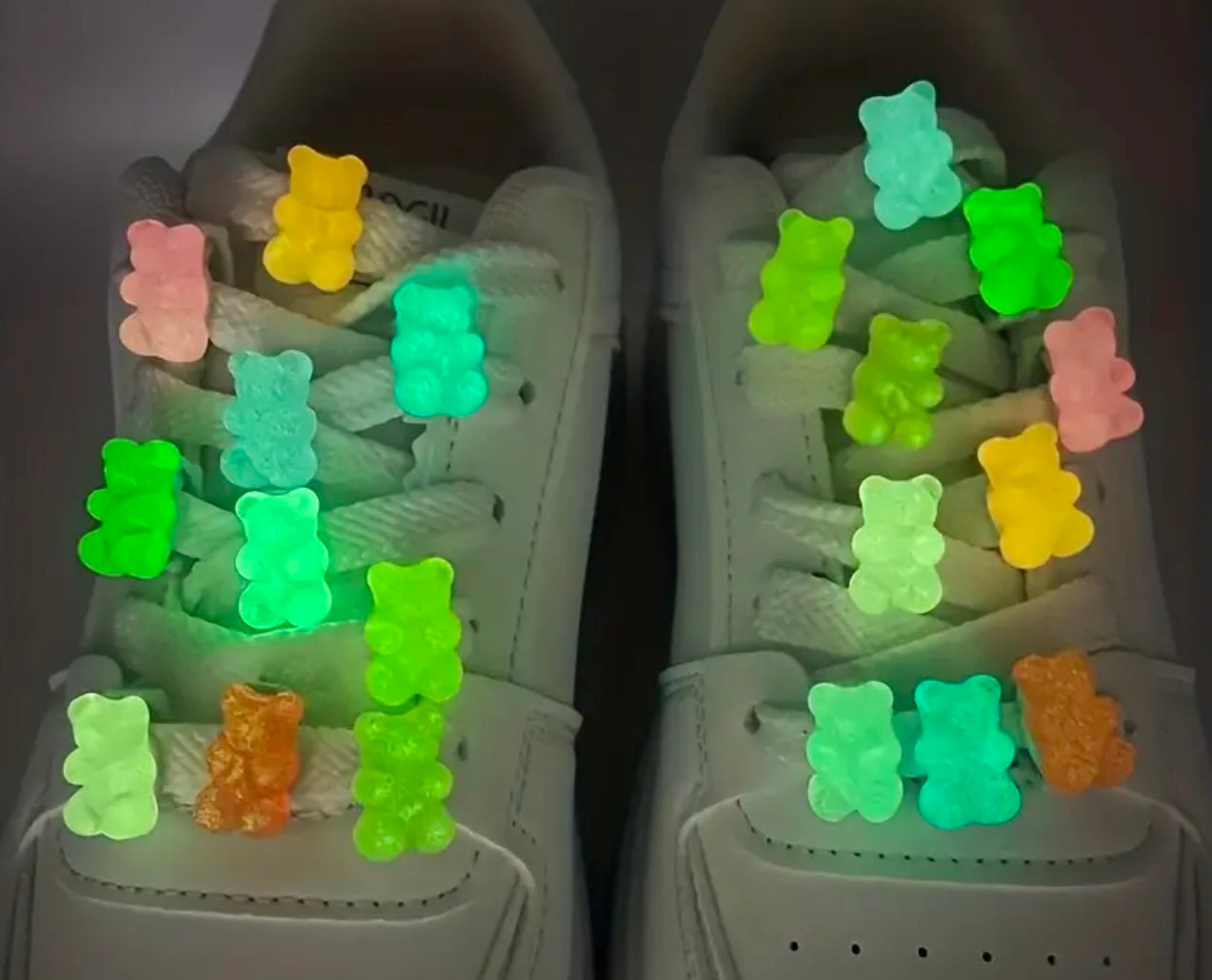 GLOW IN THE DARK BEAR SHOE CHARMS