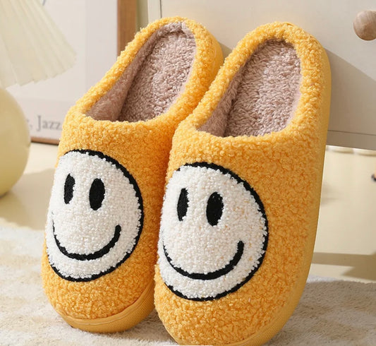 YELLOW HAPPY FACE SLIPPERS 🙂