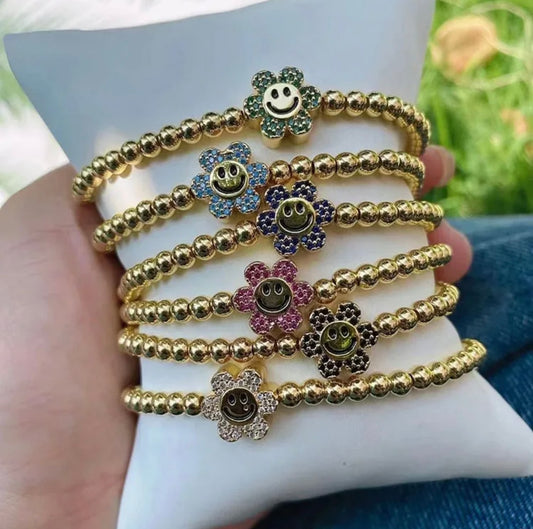 PAVE CRYSTAL FLOWER POWER BRACELET