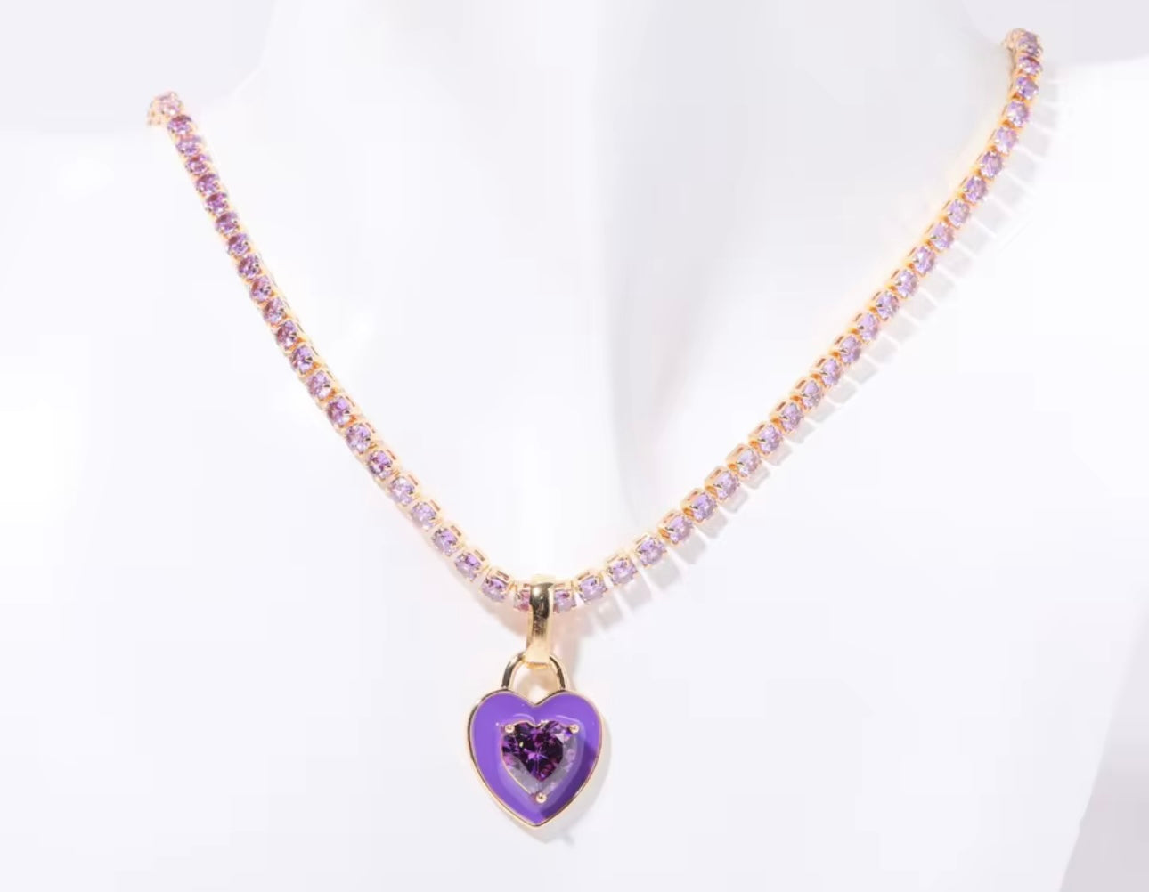 CANDY HEART TENNIS NECKLACE