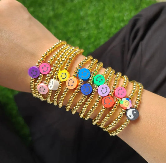 Rainbow Smiley Bead Bracelet 😊✨