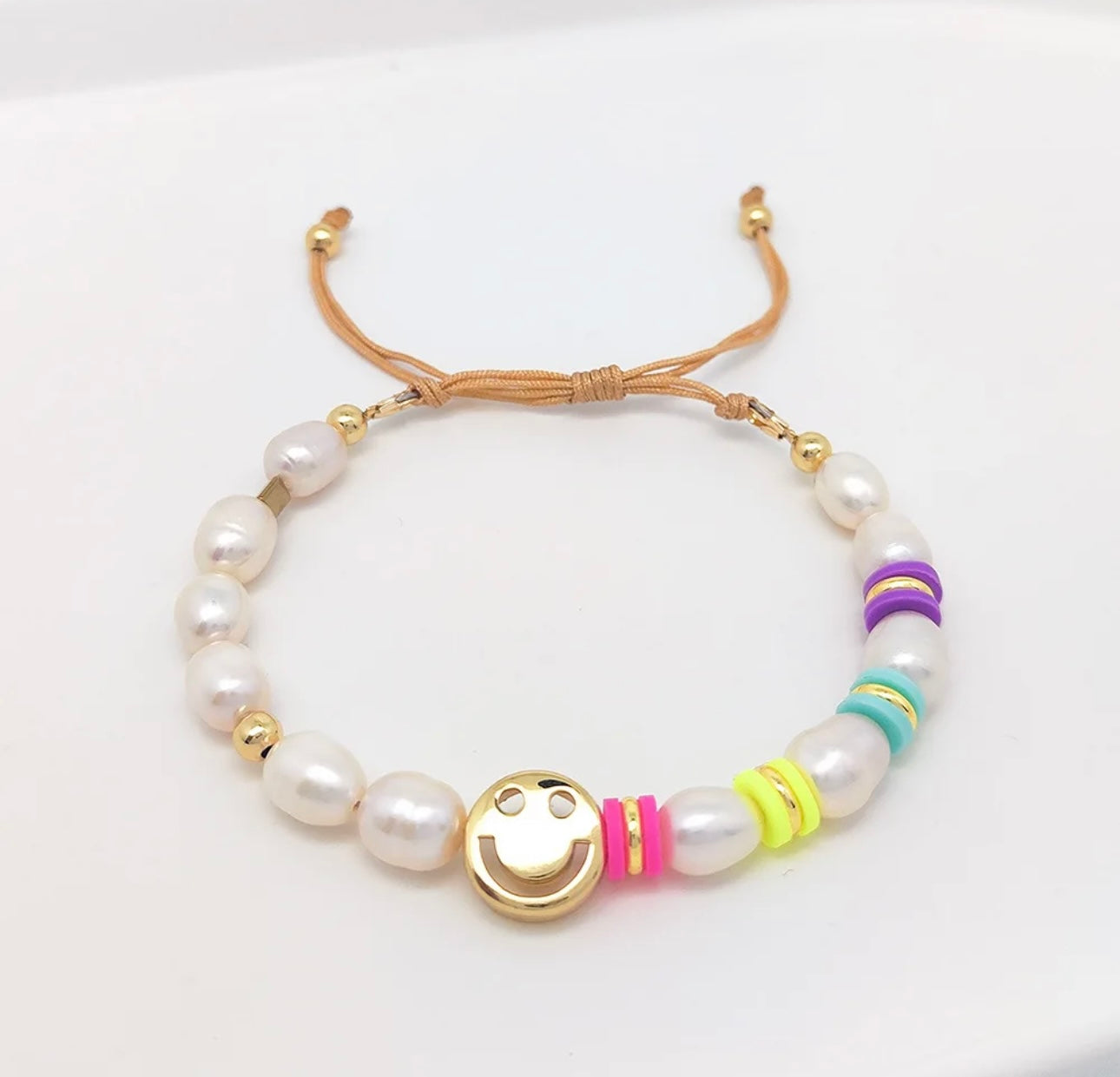 PASTEL HAPPY FACE STACKABLE BRACELET