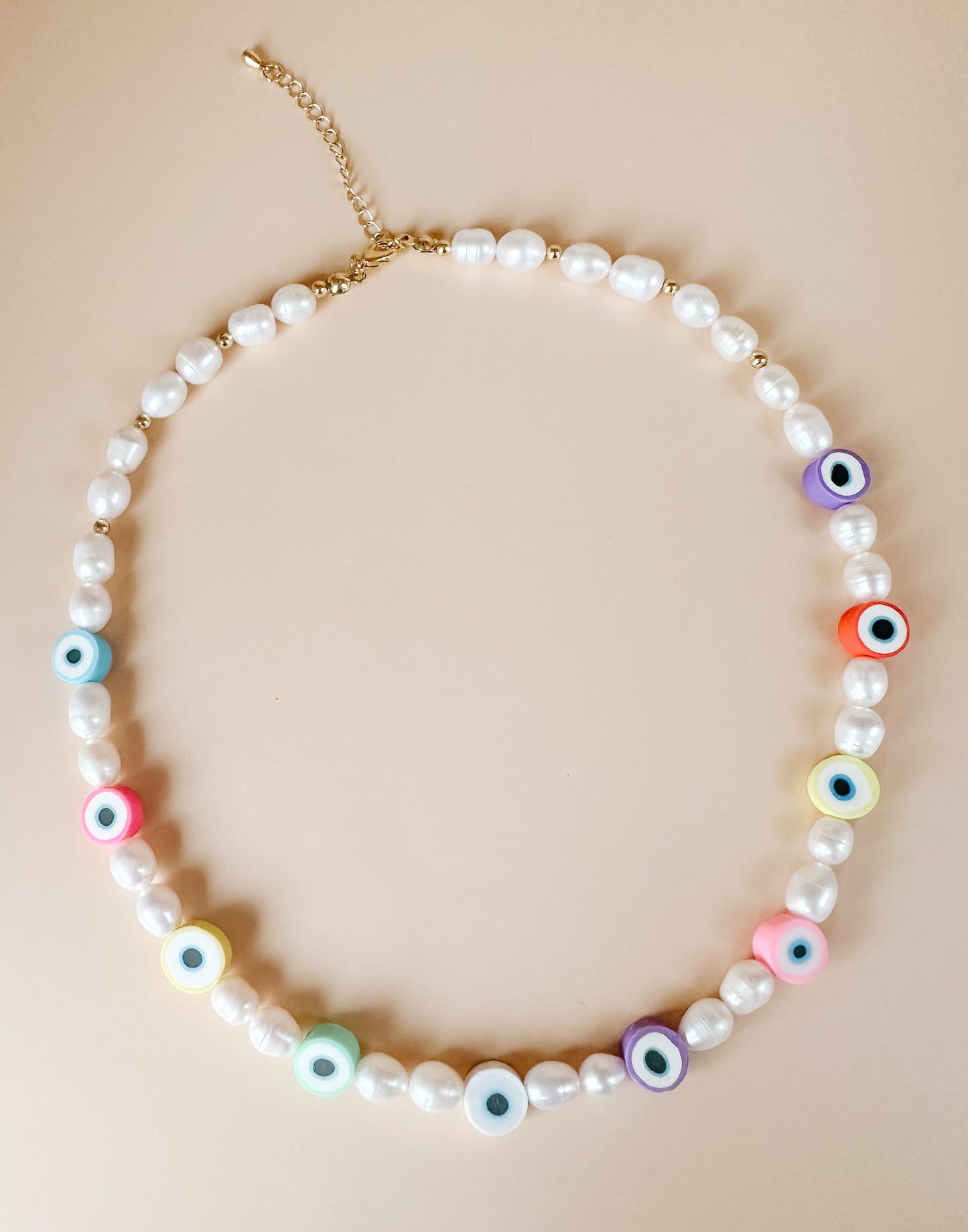 EVIL EYE FRESH WATER PEARL NECKLACE