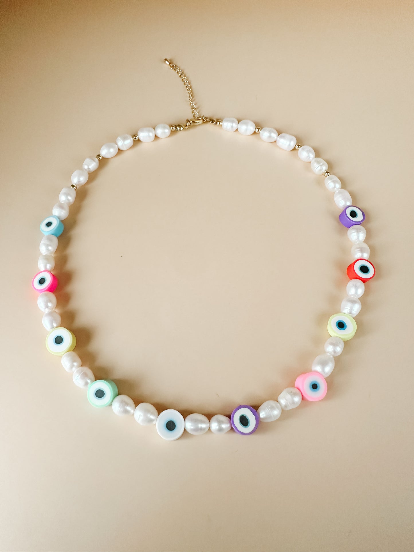 EVIL EYE FRESH WATER PEARL NECKLACE