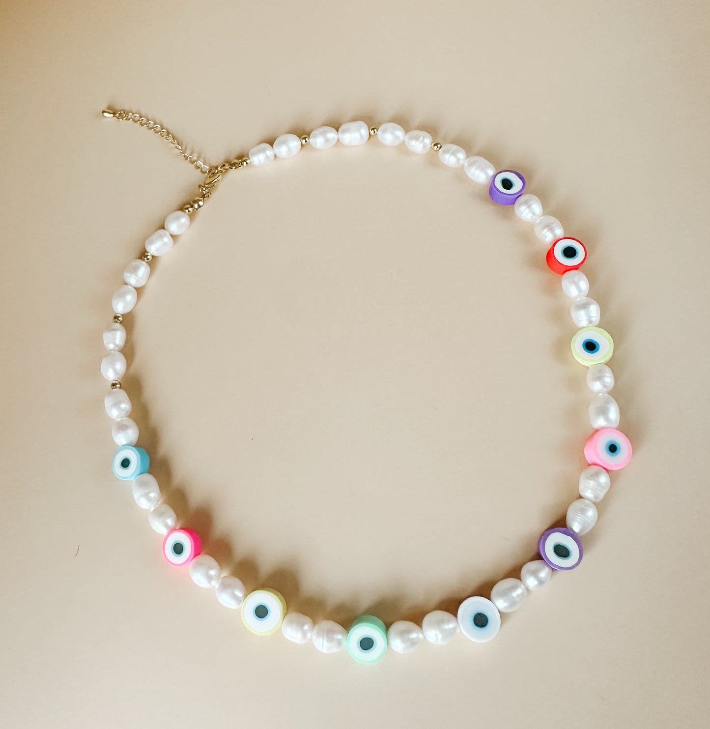 EVIL EYE FRESH WATER PEARL NECKLACE