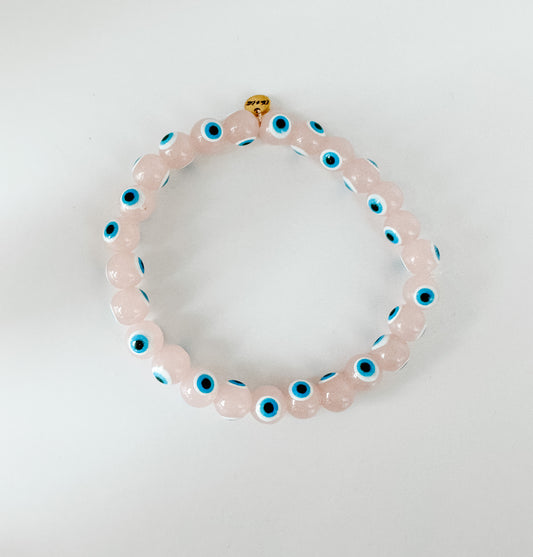 BLUSH BLUE EYED EVIL EYE BRACELET