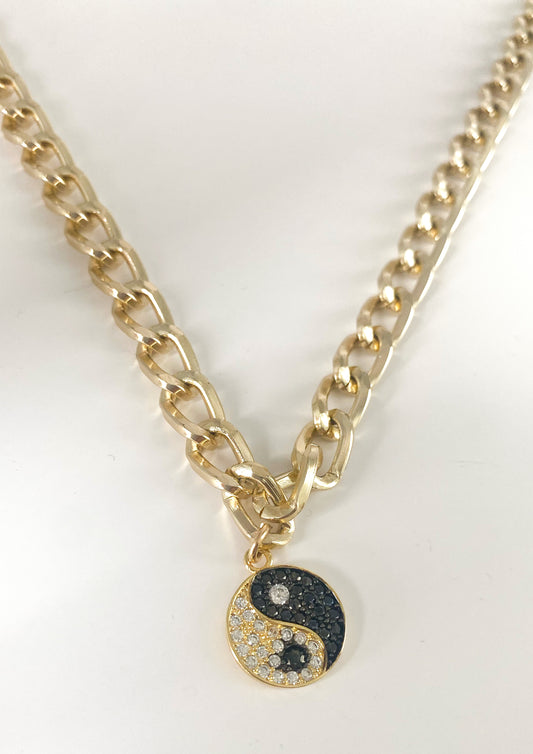 YIN AND YANG CHAIN NECKLACE